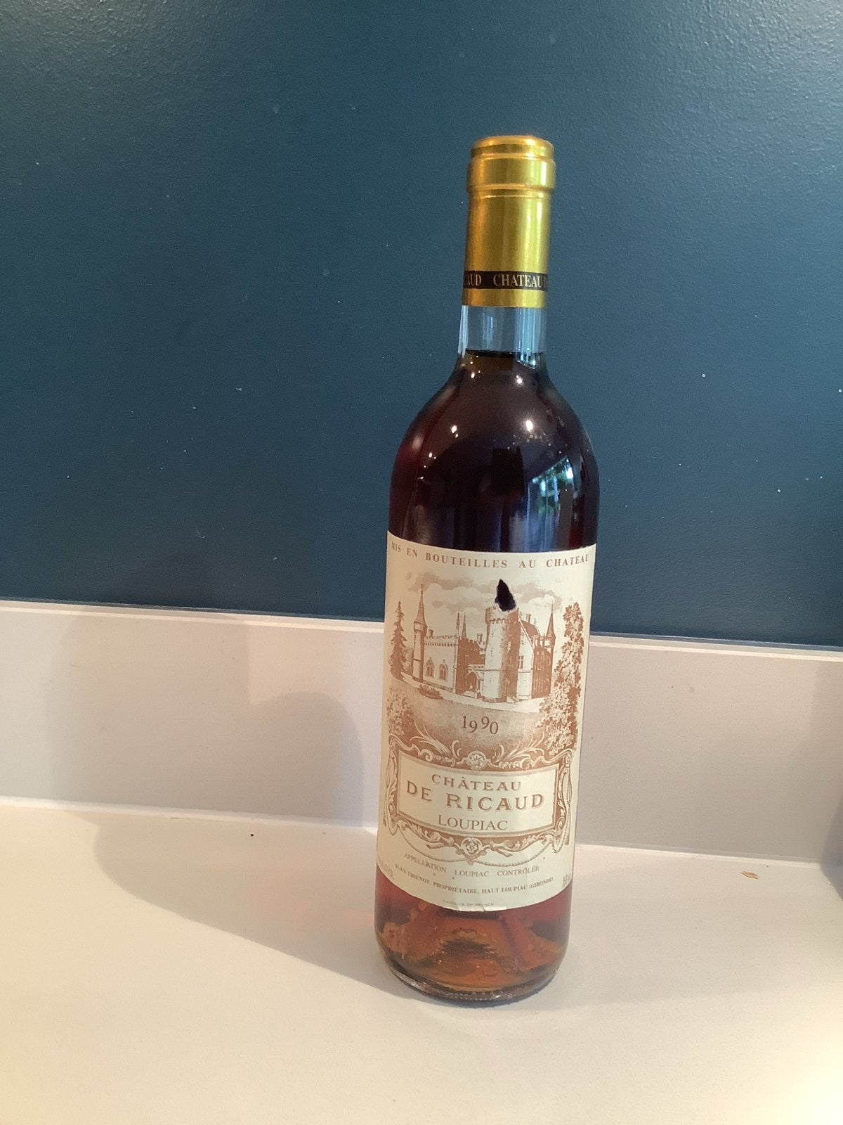Château de Ricaud Loupiac 1990 Witte Wijn, Gebruikt, Frankrijk, Ophalen of Verzenden, Witte wijn
