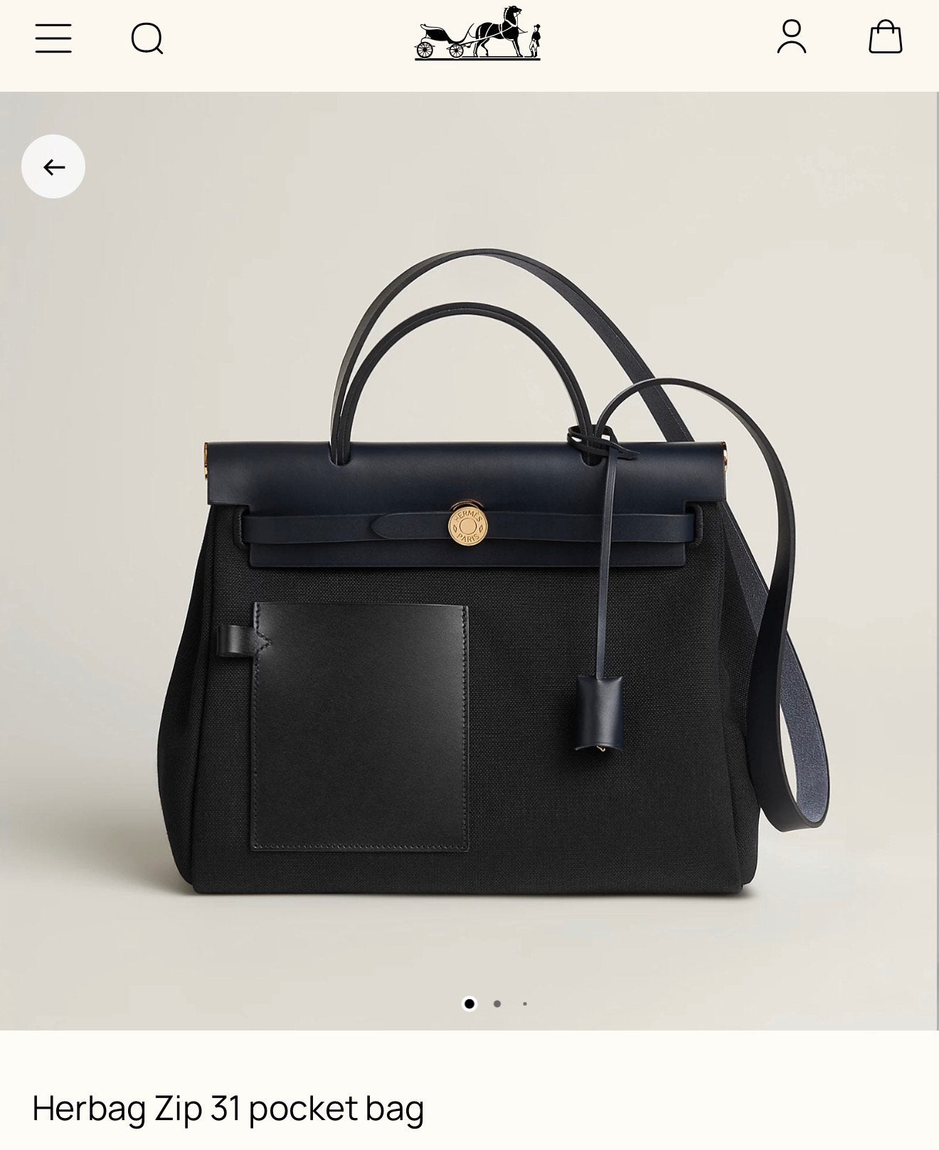 Herbag 31 zip pocket bag nieuw, Ophalen of Verzenden, Zo goed als nieuw, Zwart, Handtas