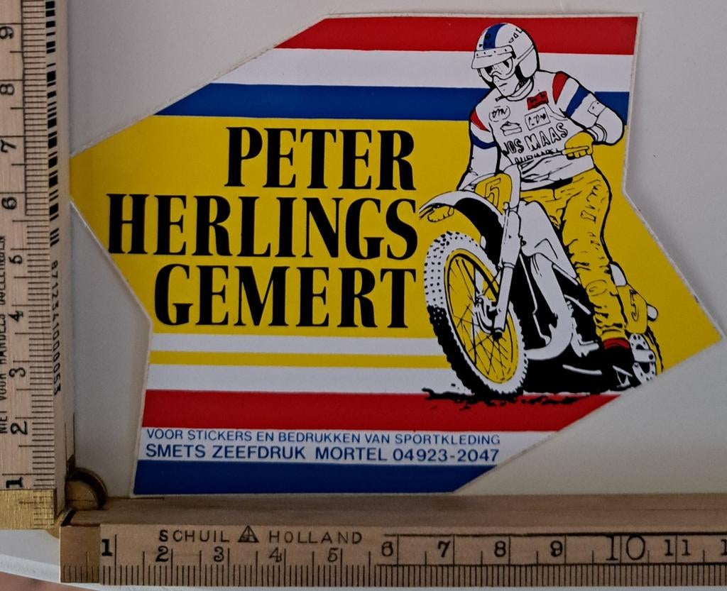 Vintage sticker motorcross Peter Herlings Gemert crossmotor, Ophalen of Verzenden, Zo goed als nieuw