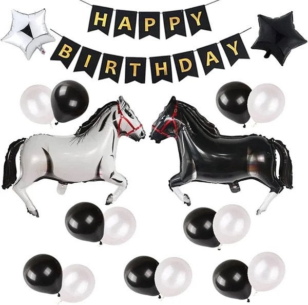 Prachtige paarden party set 41-delig, Hobby en Vrije tijd, Versiering, Verjaardag, Nieuw, Ophalen of Verzenden
