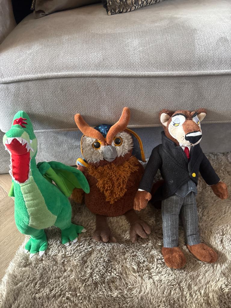 Efteling Knuffels: Oehoe, Draak en Wolf - Decoratie, Ophalen of Verzenden, Zo goed als nieuw, Overige typen