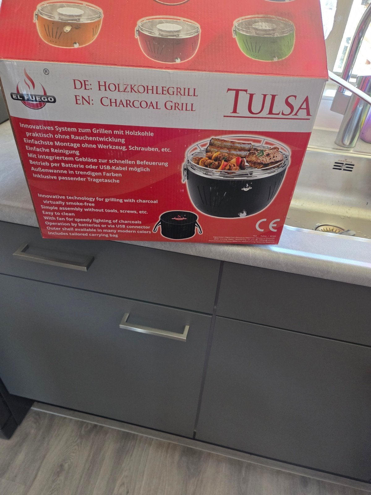 El Fuego Tulsa Houtskoolgrill - Nieuw in doos, Ophalen of Verzenden, Nieuw, El Fuego
