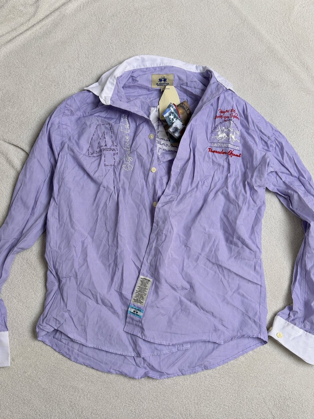 La Martina Herenoverhemd - Nieuw met labels, Ophalen of Verzenden, Nieuw, Paars, Halswijdte 39/40 (M)