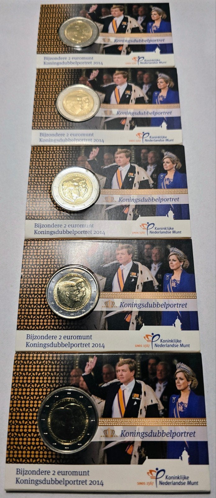 5x Bijzondere 2 euro munt Koningsdubbelportret 2014, Postzegels en Munten, Munten | Nederland, Ophalen of Verzenden, Koningin Beatrix