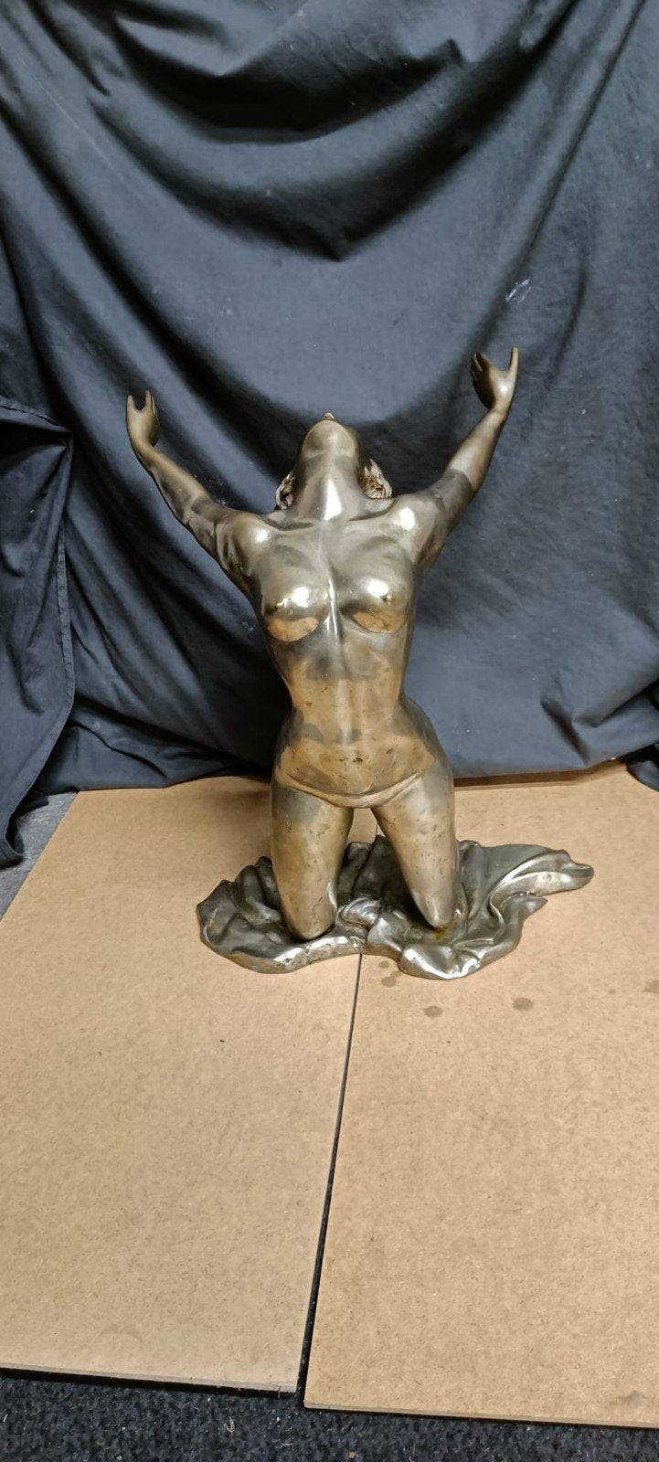 SCULPTUUR ART DECO GROOT FORMAAT MESSING/BRONS L'EIVEL, Ophalen
