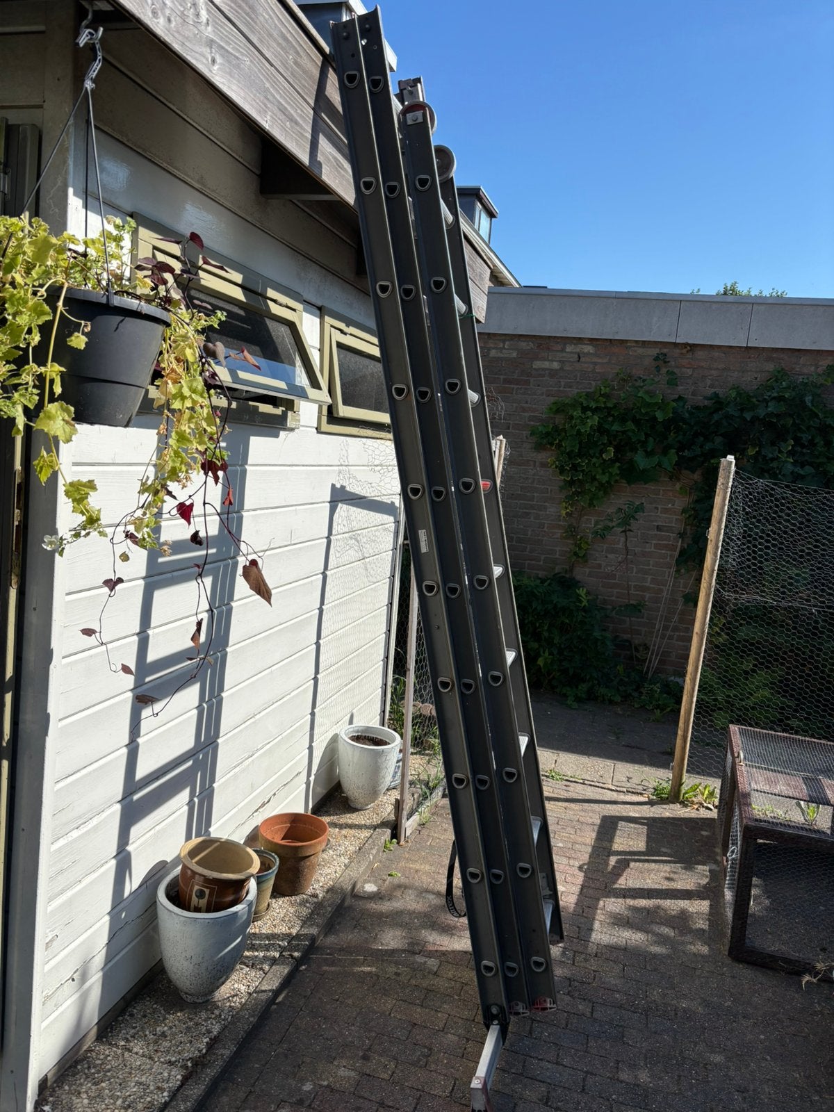 Altrex all round 2x10 1x9 uitschuifbare ladder, Ophalen, Gebruikt, Ladder, Opvouwbaar of Inschuifbaar