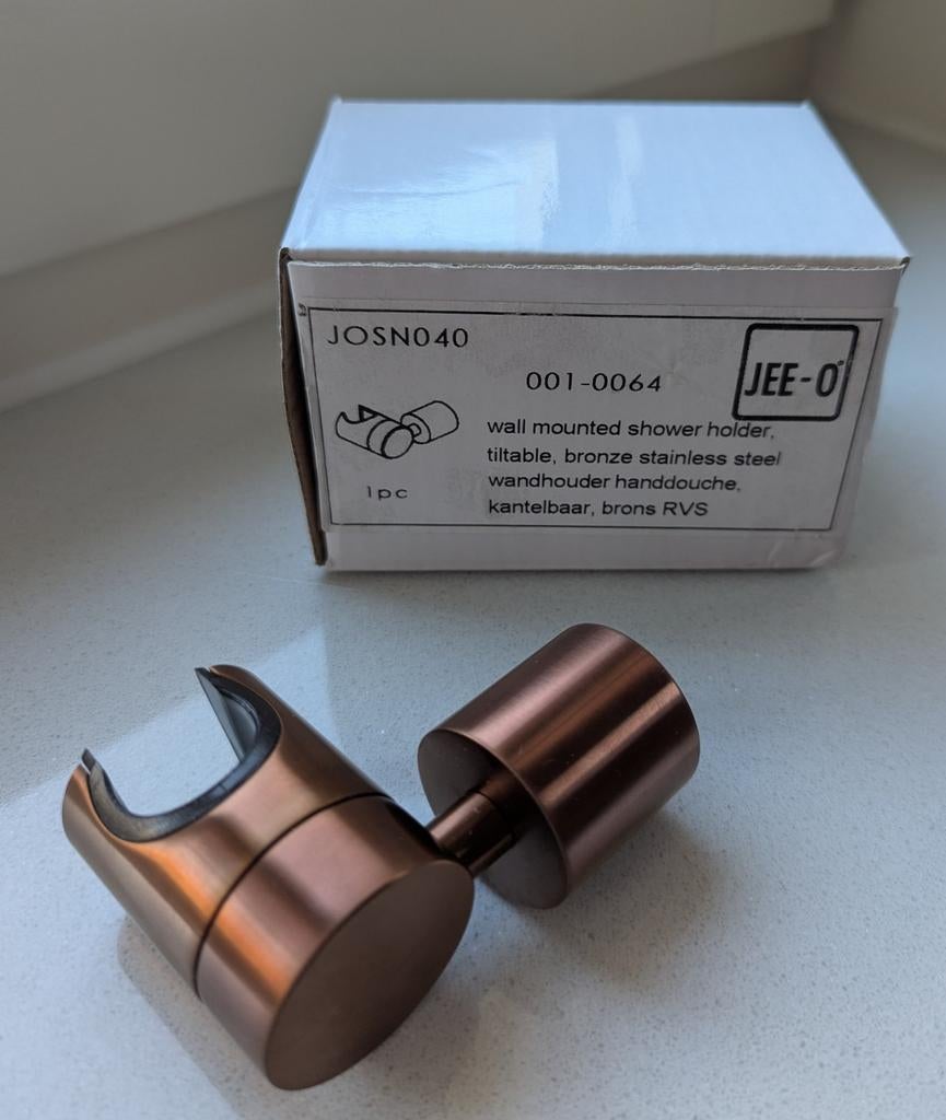 Nieuwe JEE-O wandhouder handdouche, kantelbaar, brons RVS, Ophalen of Verzenden, Nieuw, Rvs, Douche