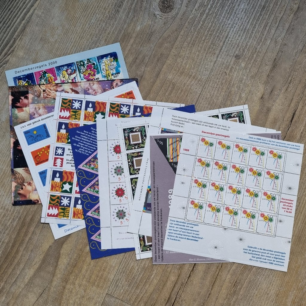 Postzegels Nederland Velletjes Kerstzegel 1988-1996 & 2000, Postzegels en Munten, Postzegels | Nederland, Ophalen of Verzenden