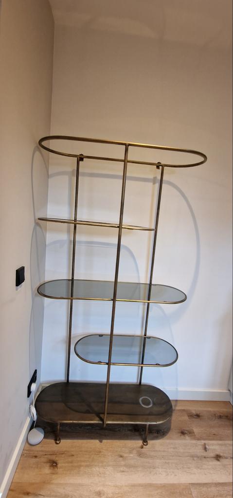 Mooie open kast met glazen planken - perfect voor salon, Ophalen, Zo goed als nieuw