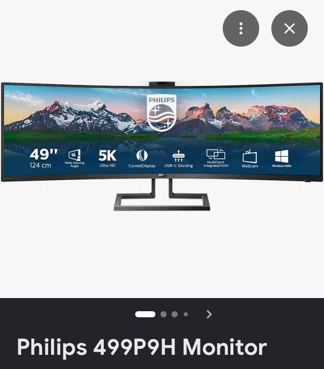 Philips 499P9H/00 Curved 5K Monitor - Scherm defect, Computers en Software, Curved, Ophalen of Verzenden, USB-C, Niet werkend