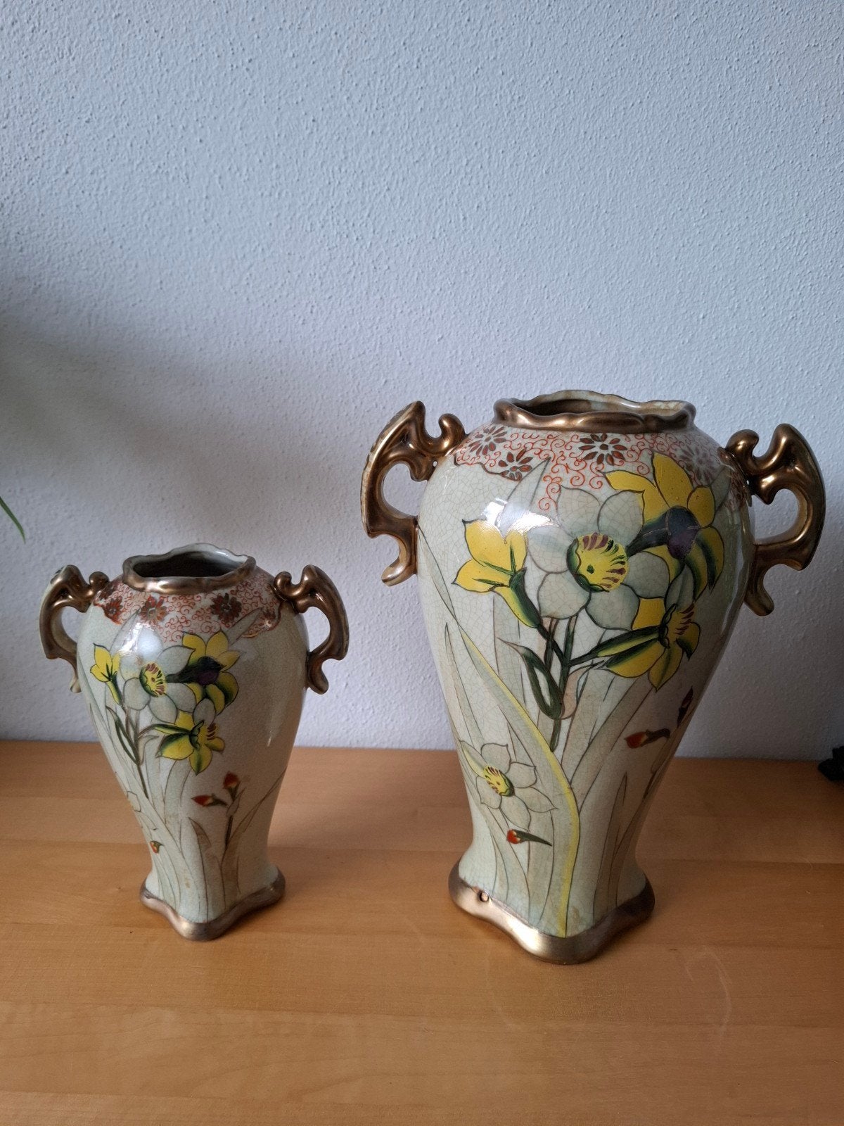 2 antieke Jugendstil ( art nouveau) amphora vazen, Ophalen of Verzenden