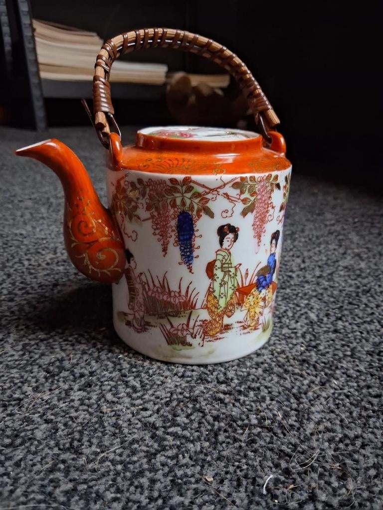 Vintage Aziatisch theeservies – geisha motief, Ophalen, Zo goed als nieuw, Overige stijlen, Compleet servies