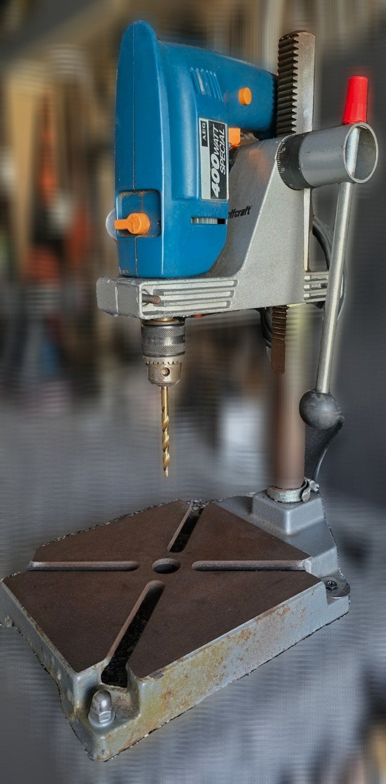 AEG 400 Watt Special Boormachine met Boorstandaard, Ophalen, Gebruikt, Minder dan 400 watt, Boormachine