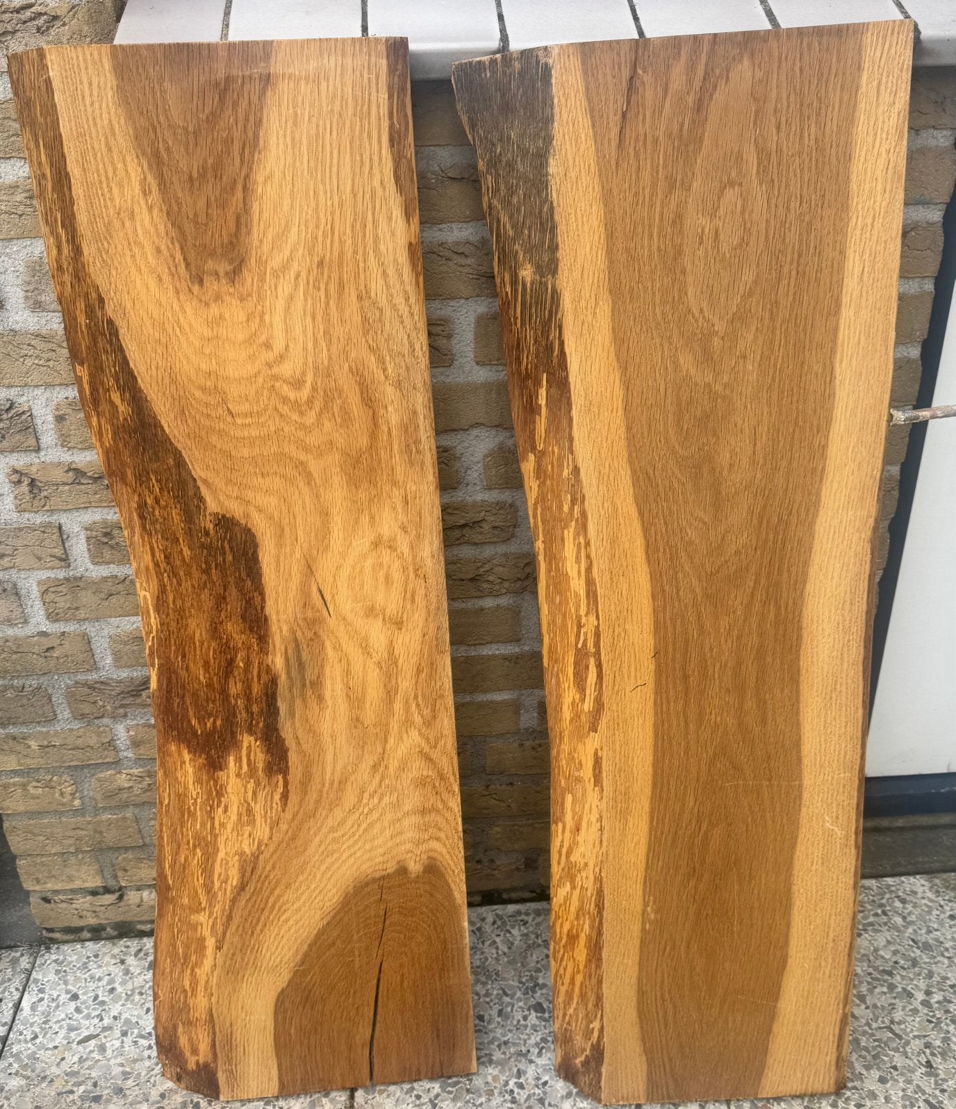 Eiken planken, circa 90cm breed en 25cm diep, Doe-het-zelf en Verbouw, Hout en Planken, Ophalen, Gebruikt, Eiken, Plank