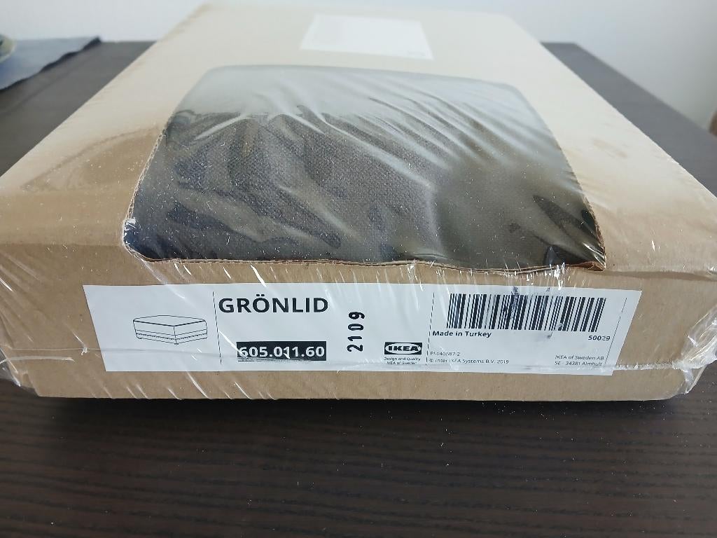 Ikea Gronlid, hoes voetenbank. Ljungen middengrijs., Nieuw, Rechthoekig, 50 tot 75 cm, 75 tot 100 cm