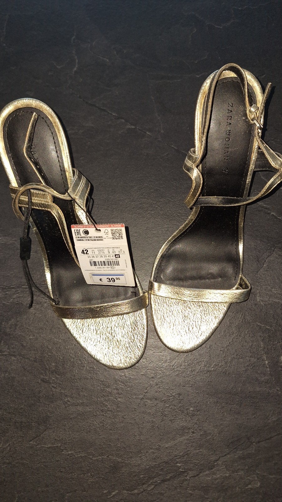 Zara Gouden Sandalen met Hak - Maat 42, Ophalen of Verzenden
