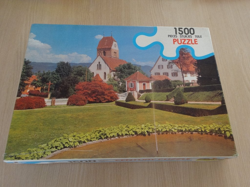 Hope puzzel 1500 stukjes, kerkje bij het Bodenmeer, Ophalen of Verzenden, 500 t/m 1500 stukjes, Gebruikt, Legpuzzel