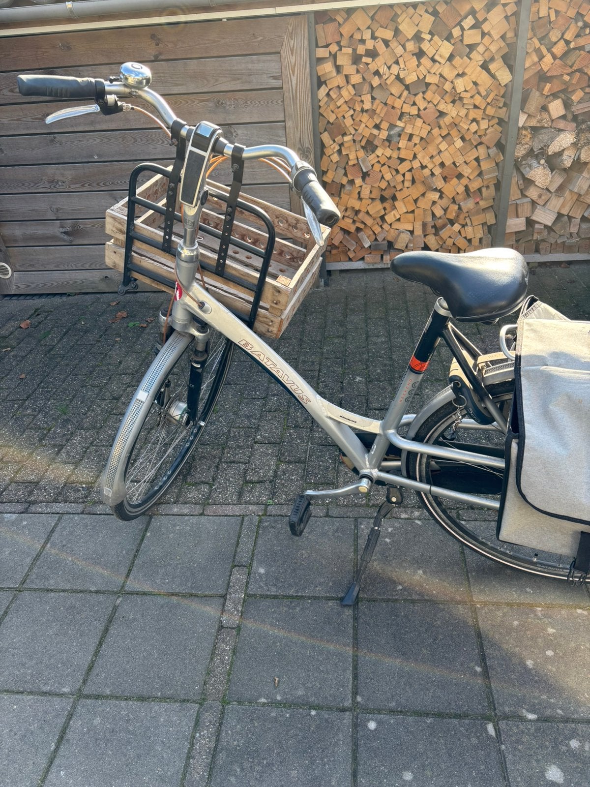 Damesfiets met tassen, Fietsen en Brommers, 53 tot 56 cm, Ophalen, Zo goed als nieuw