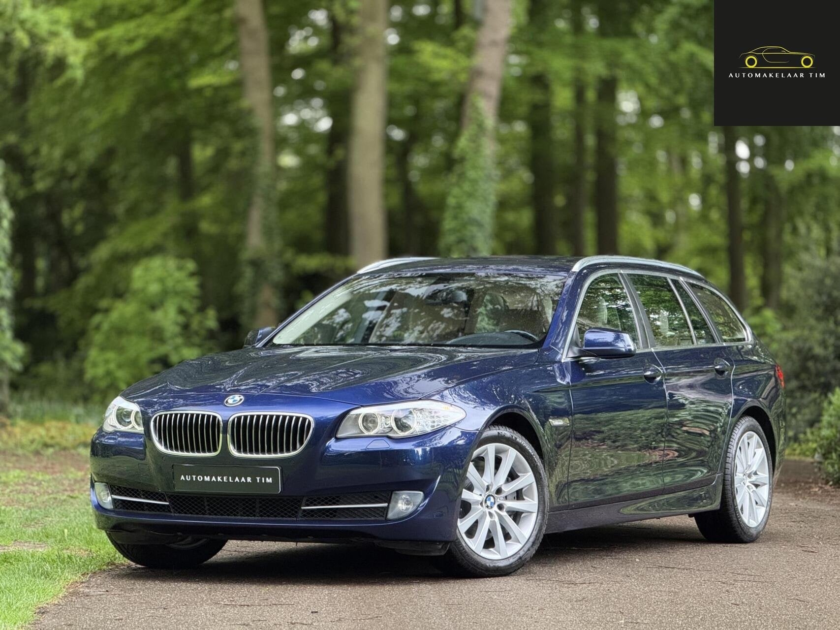 BMW 5-serie Touring 535i Executive, Auto's, BMW, Achterwielaandrijving, Gebruikt, Beige, Blauw