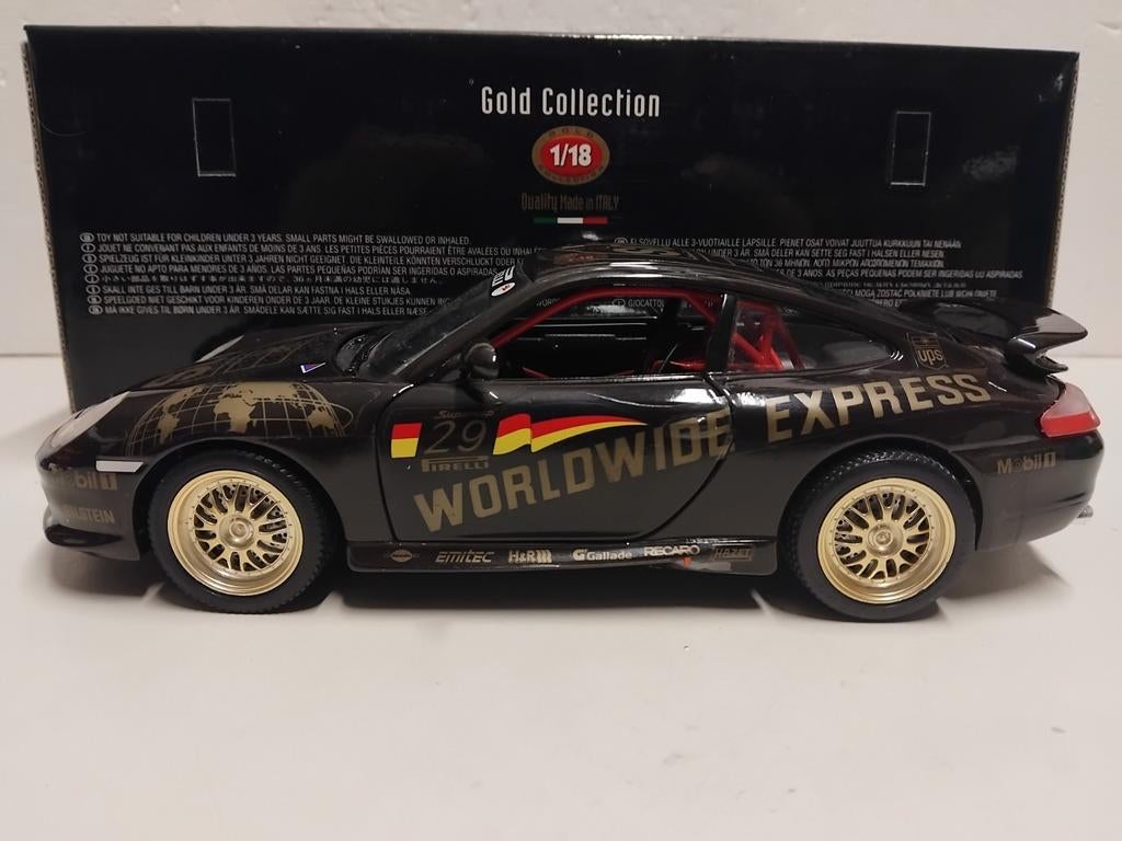 Porsche 911 GT3 CUP UPS brown #29 Bburago metal 1:18 KRD, Ophalen of Verzenden, Zo goed als nieuw, Auto, Overige merken