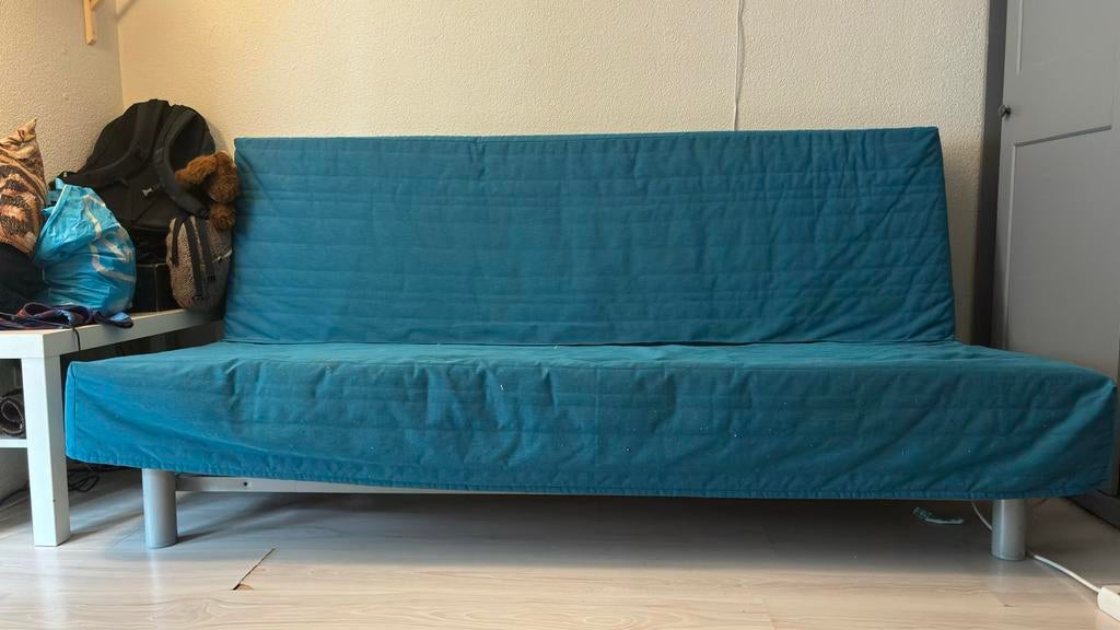 IKEA Slaapbank - Gebruikt, Goede Staat, Ophalen, Gebruikt, Blauw, Tweepersoons