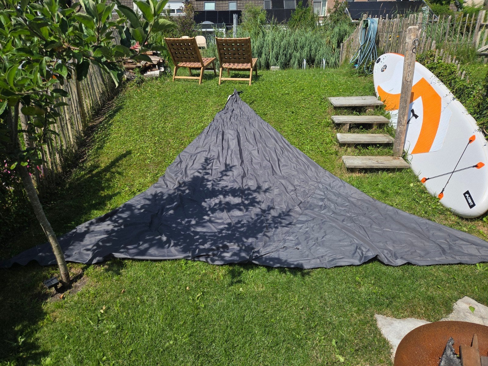schaduwdoek 4 meter, Ophalen, Zo goed als nieuw