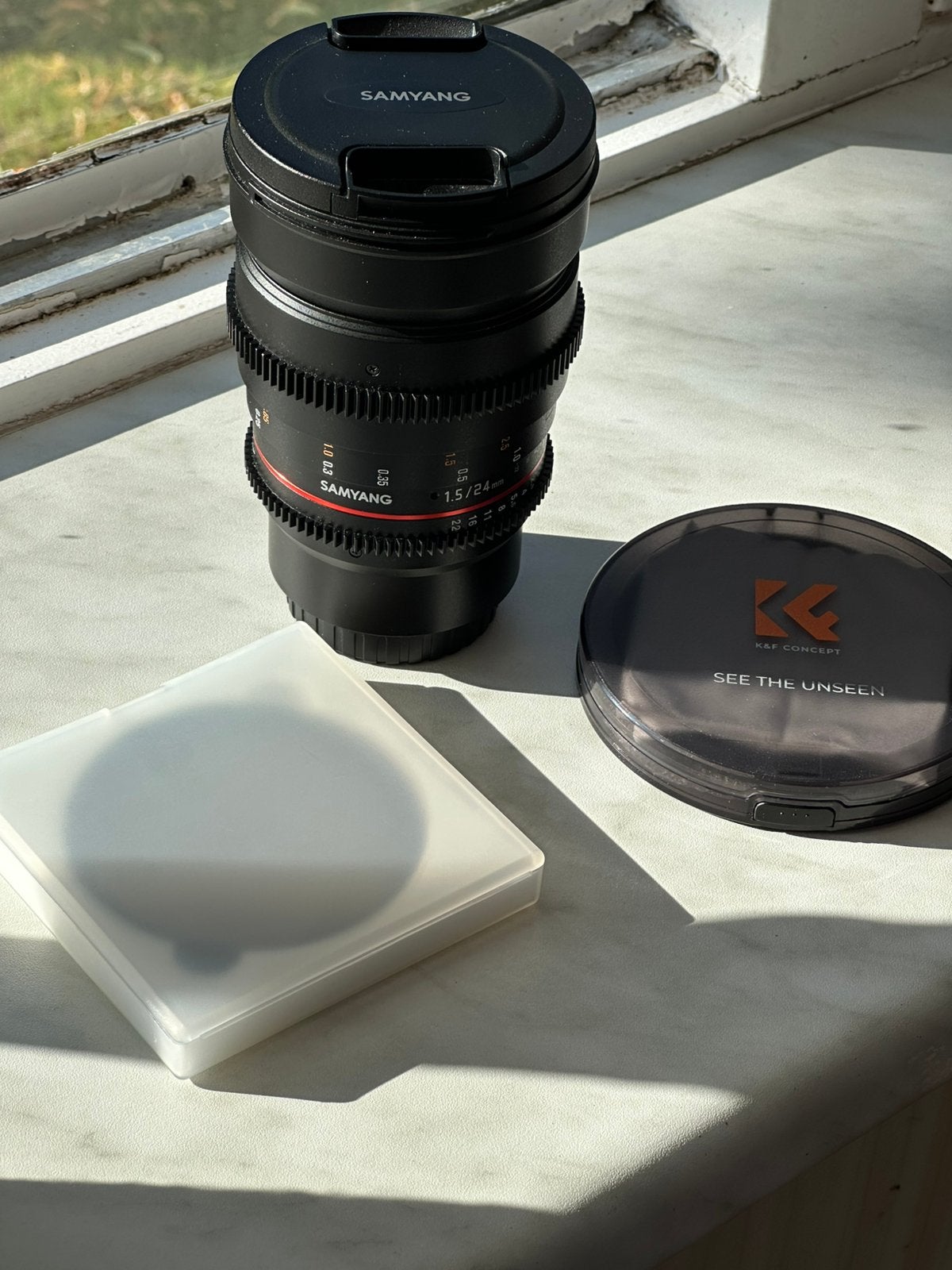 Samyang 24mm T1.5 VDSLR MFT + K&F ND & CPL Filters, Audio, Tv en Foto, Fotografie | Lenzen en Objectieven, Ophalen of Verzenden