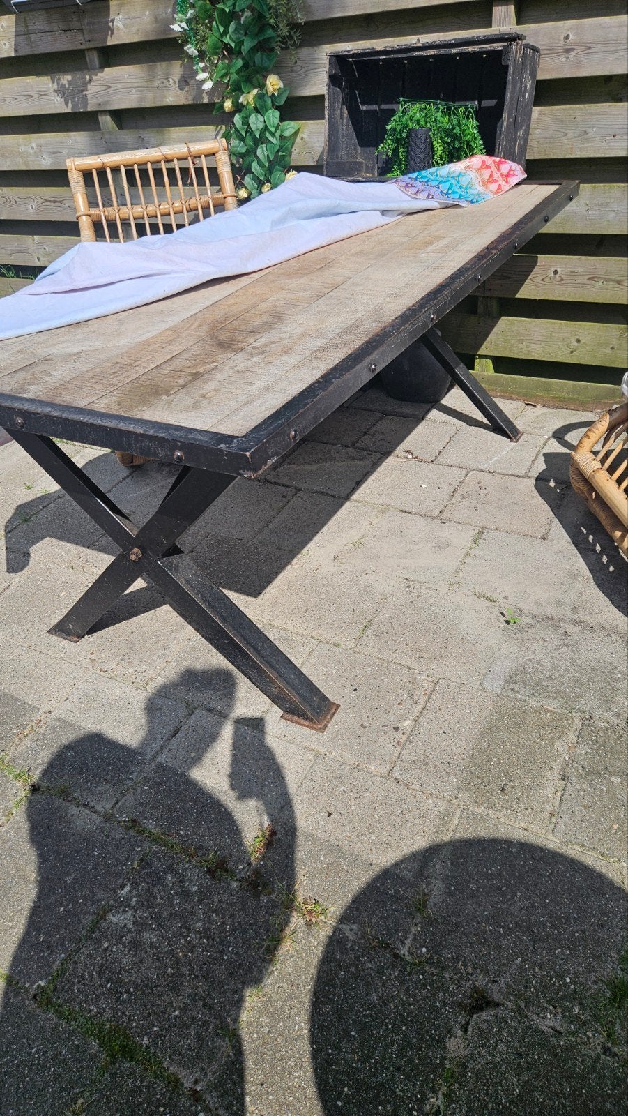 Prachtige Italiaanse eetkamer tafel, Ophalen, Rechthoekig, Metaal