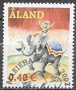 ALAND € 0,40 Europazegel Circus 2002, Verzenden, Finland, Gestempeld