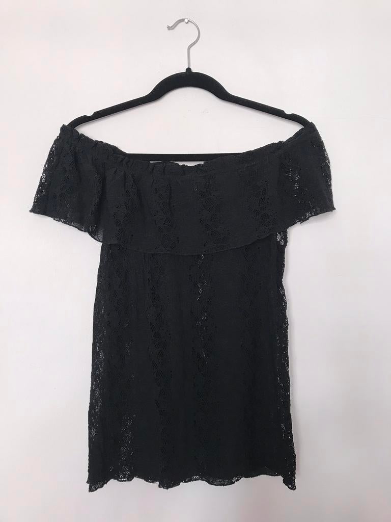 Offshoulder M zwart kanten top jus d'orange volants egf, Maat 38/40 (M), Zwart, Ophalen of Verzenden, Zo goed als nieuw