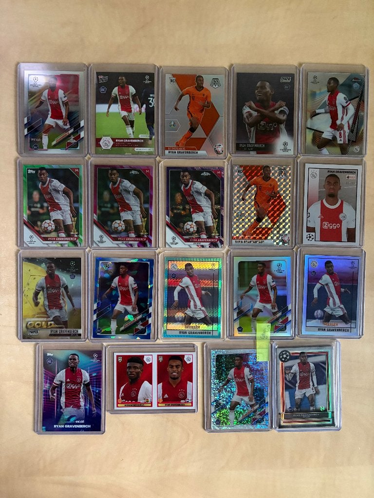 Ryan Gravenberch Rookie Card Lot - Topps / Panini, Ophalen of Verzenden, Zo goed als nieuw, Buitenlandse clubs, Poster, Plaatje of Sticker