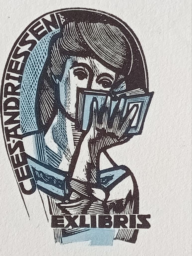 Jan Battermann Ex Libris Cees Andriessen, Antiek en Kunst, Ophalen of Verzenden
