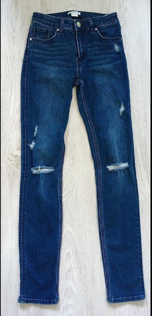 Te gekke ripped jeans spijkerbroek ZGAN , maat 34, Ophalen of Verzenden, Zo goed als nieuw, Blauw, W27 (confectie 34) of kleiner