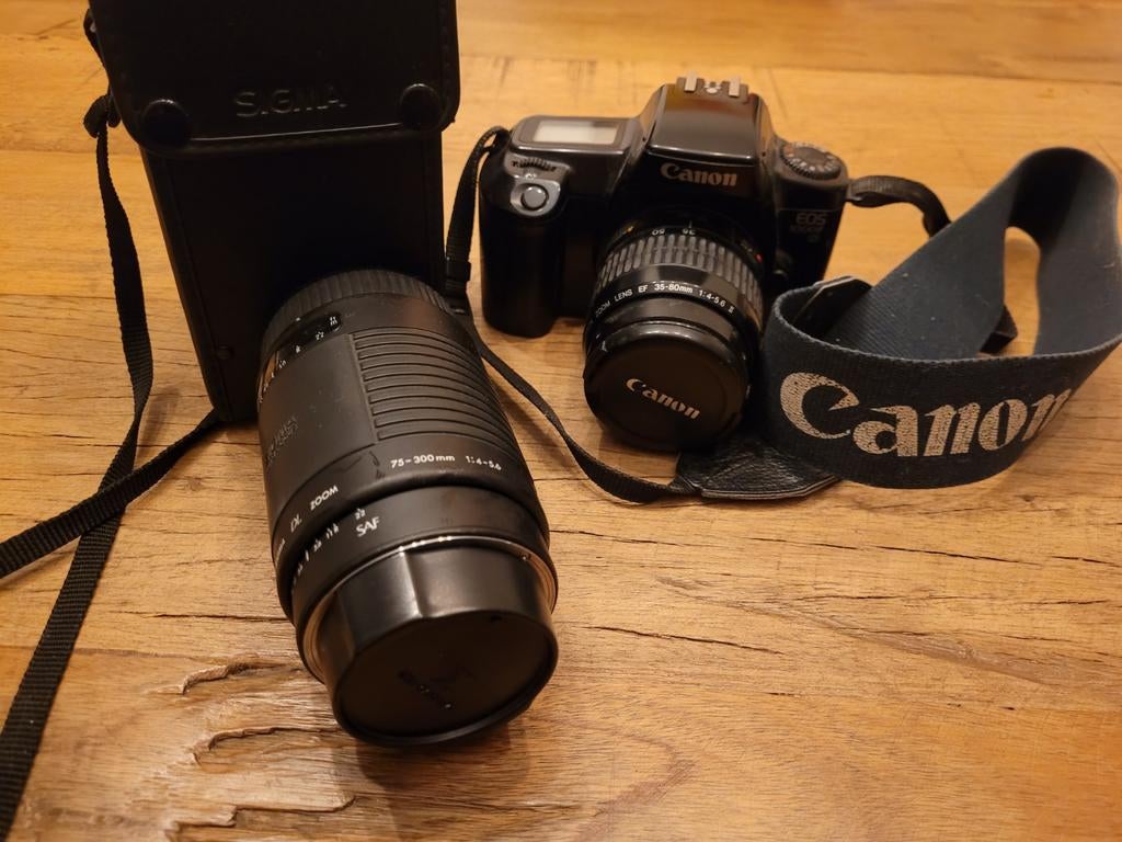 Analoge Spiegelreflexcamera met 2 lenzen, Ophalen of Verzenden, Gebruikt, Spiegelreflex, Canon