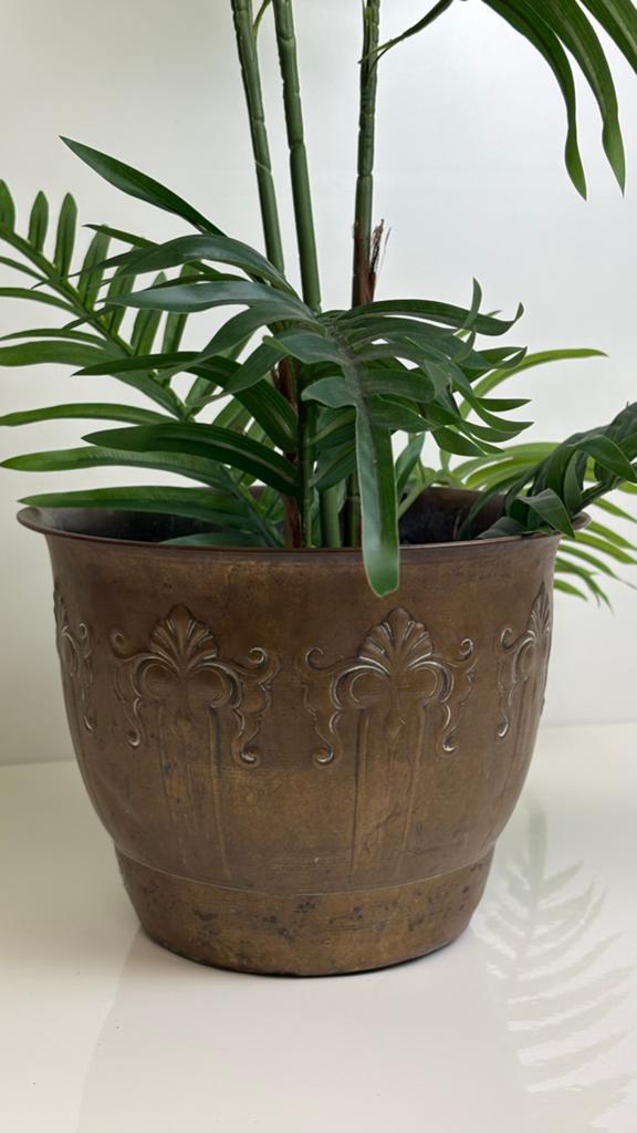 Jugendstil Art Nouveau Daalderop antiek bloempot koper, Ophalen of Verzenden