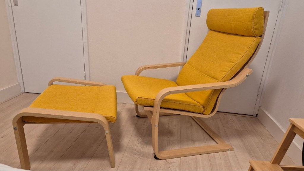 IKEA POÄNG stoel (fauteuil / armchair), Ophalen, Gebruikt, 100 tot 125 cm, Stof