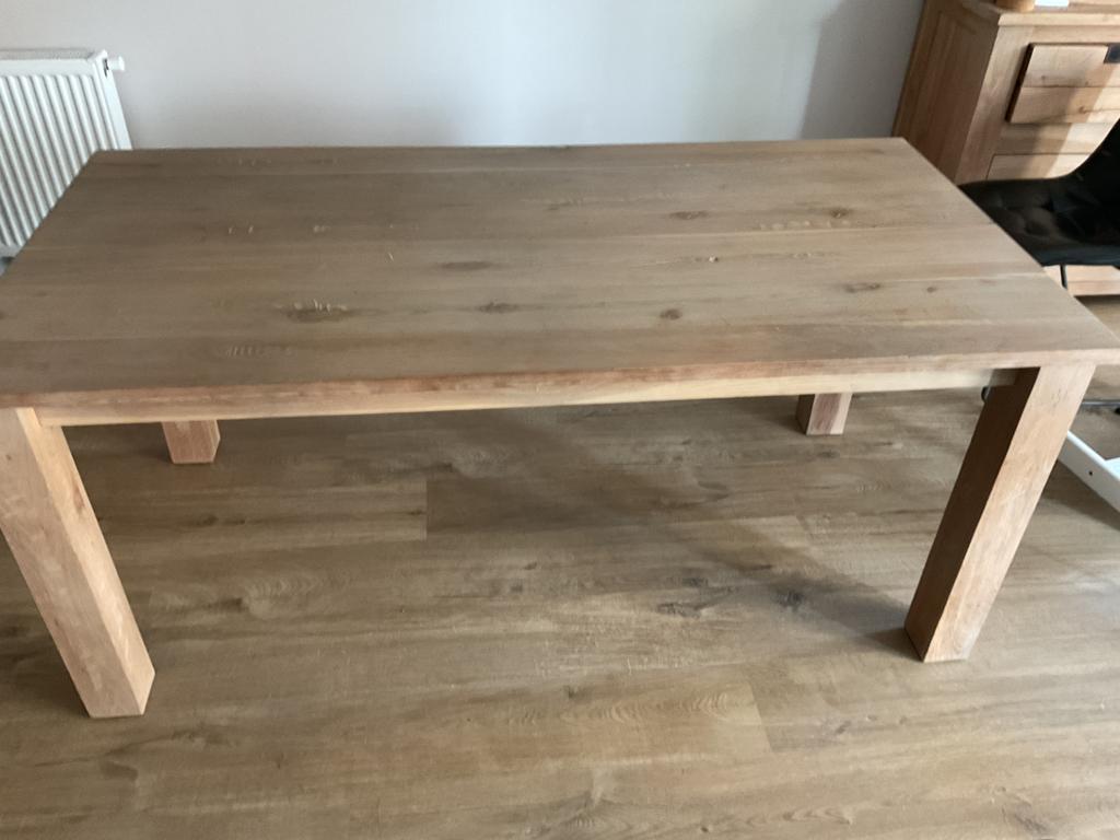 Massief eiken eettafel., Ophalen, Gebruikt, Rustiek, Eikenhout