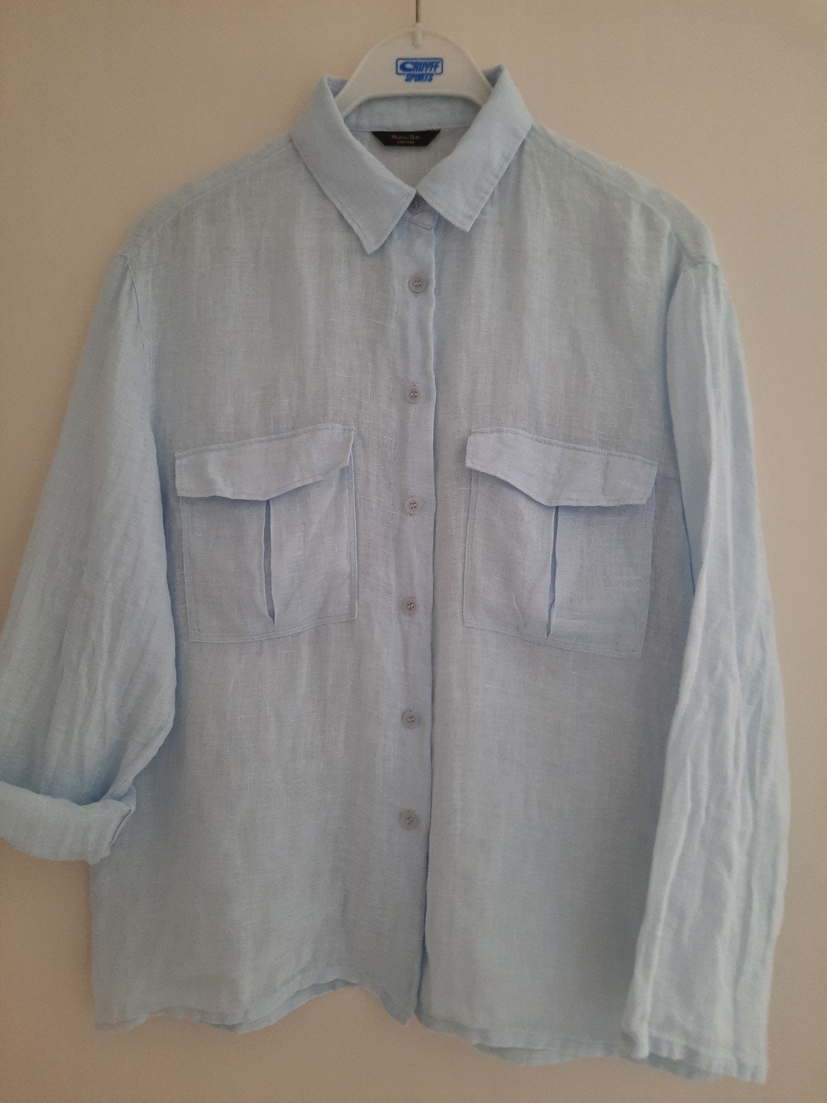 Massimo Dutti, linnen dames blouse, licht blauw, maat s., Maat 38/40 (M), Massimo Dutti, Blauw, Ophalen of Verzenden