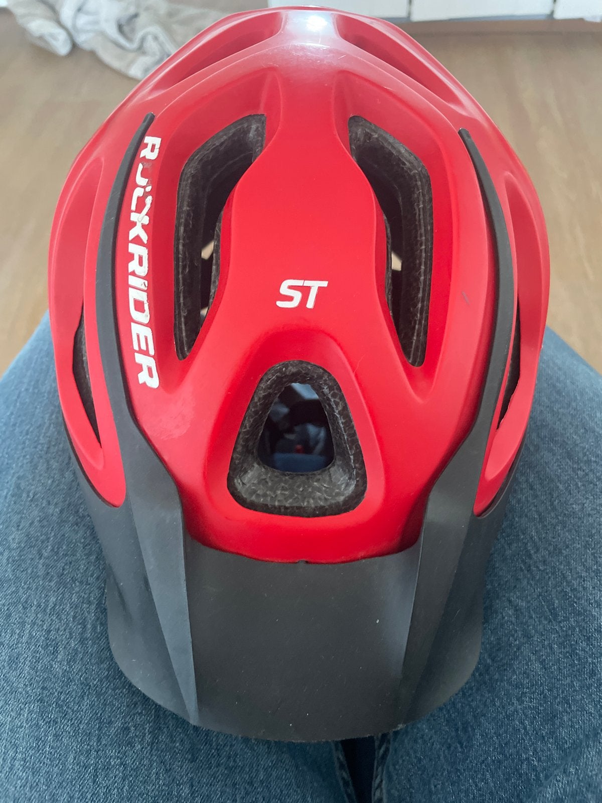Rockrider ST 100 Fietshelm Rood - Maat 53-57cm, Ophalen of Verzenden, Zo goed als nieuw, Overige maten, Heer of Dame