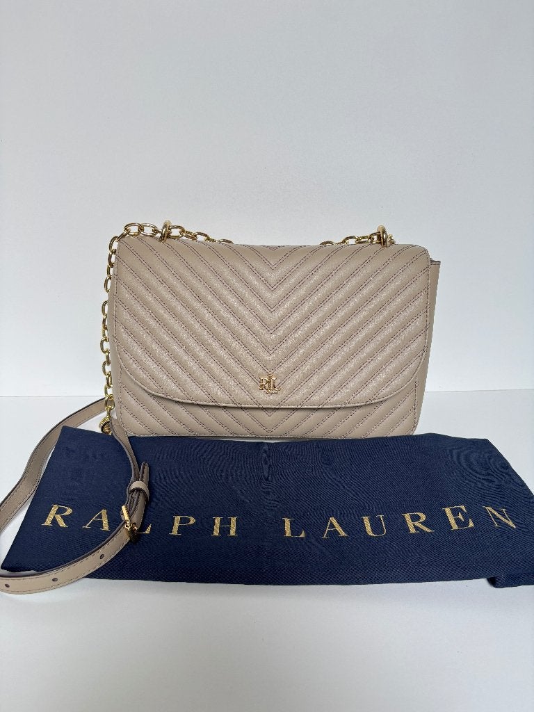 RALPH LAUREN Beige taupe crossbody bag tas, Ophalen of Verzenden, Zo goed als nieuw, Beige, Schoudertasje