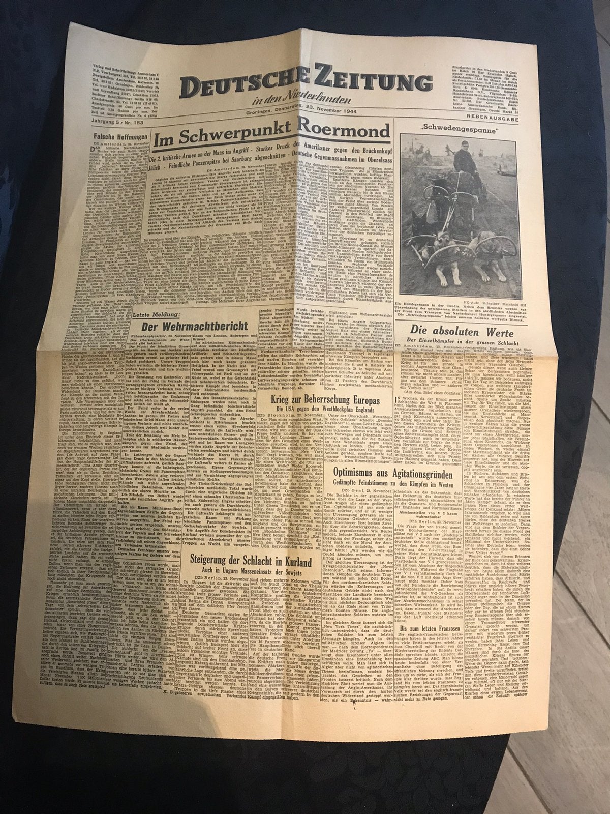 “Duitse krant” niederlanden 1944, Verzamelen, Verzenden