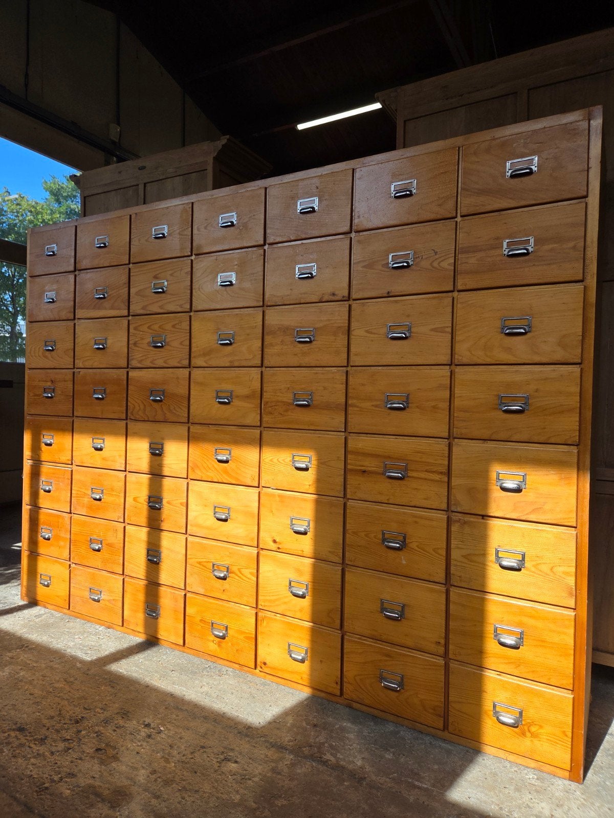 prachtige XXL apothekerskast ~ schoolkast ~ magazijnkast, Huis en Inrichting, Kasten | Ladekasten, Ophalen, 5 laden of meer, Grenenhout