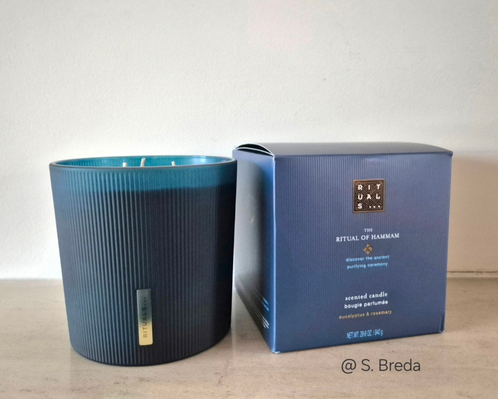 Rituals 840 gram kaars | Hammam | Geurkaars, Ophalen of Verzenden, Nieuw, Blauw, Glas