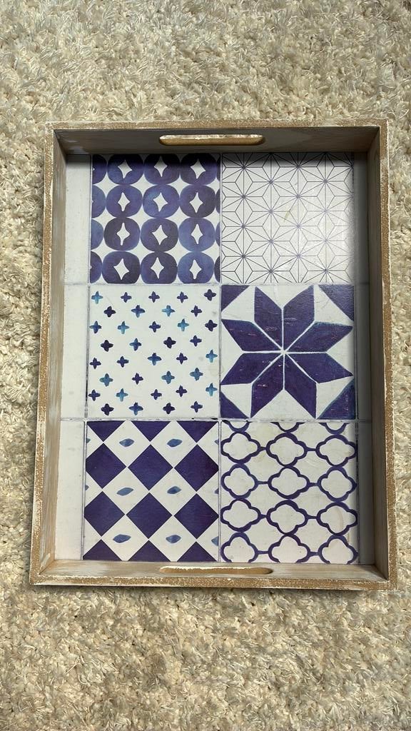 Dienblad, Huis en Inrichting, Woonaccessoires | Dienbladen, Ophalen, Zo goed als nieuw, Rechthoekig, Overige materialen