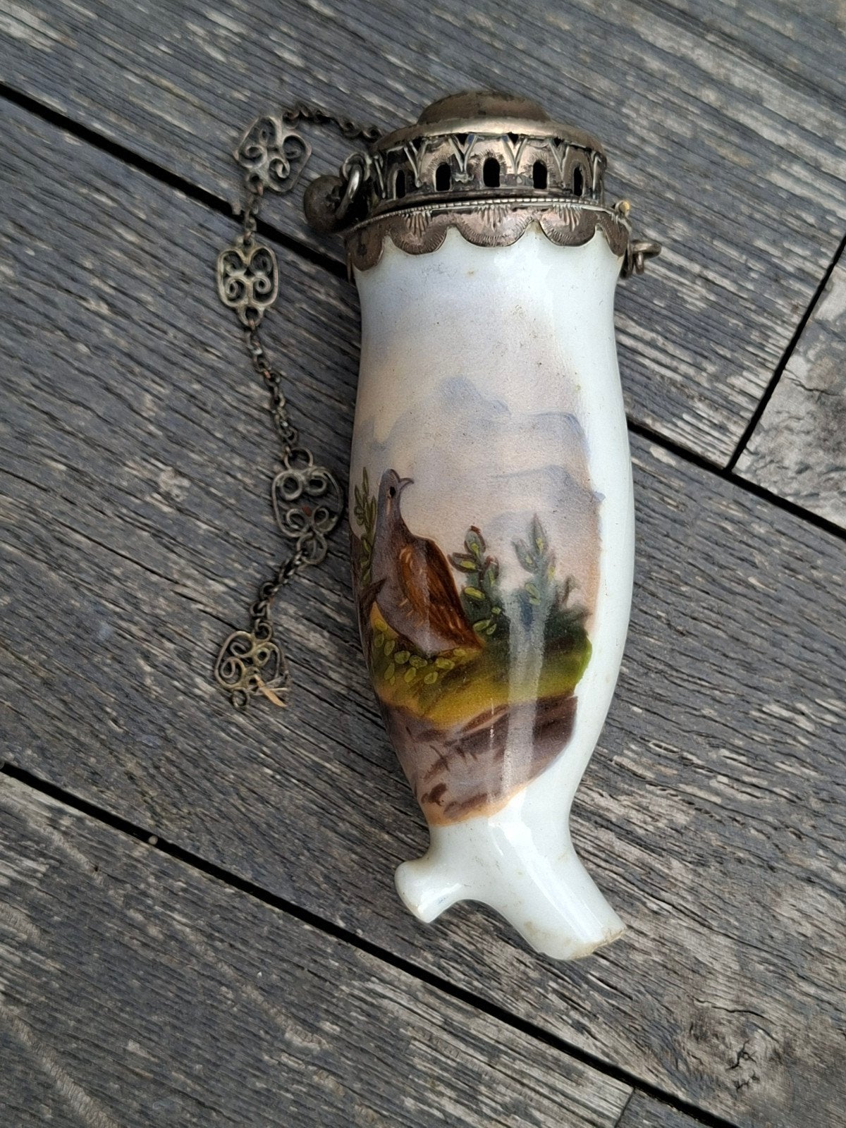 Oud pijpje met zilveren dop, Ophalen of Verzenden, Gebruikt, (Water)pijp