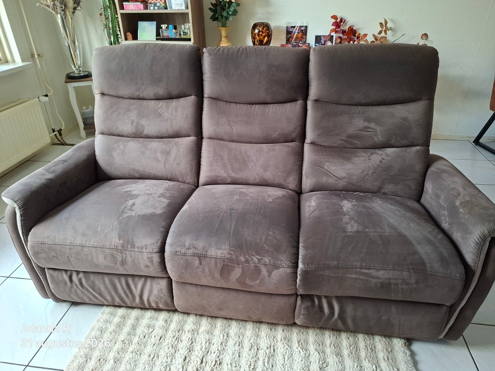Comfortabele bank met verstelbare zitplaatsen (192x102cm), Ophalen, 150 tot 200 cm, Driepersoons, Zo goed als nieuw