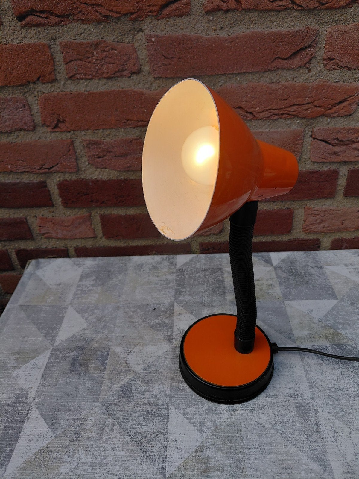 Retro Oranje Decoratie Set: Lamp, Vaas, Spaarvarken, Kat, Verzamelen, Ophalen, Huis en Inrichting