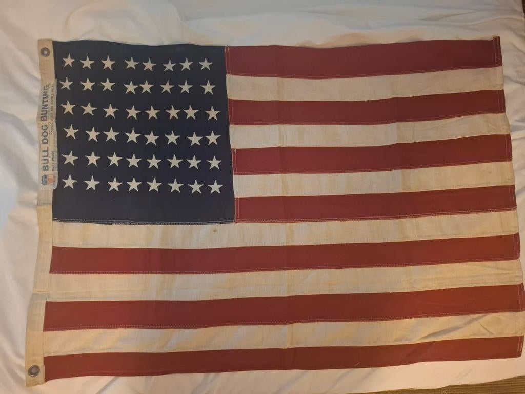 Mooie US 48 star flag katoen met gestikte sterren., Ophalen of Verzenden, Amerika, Embleem of Badge