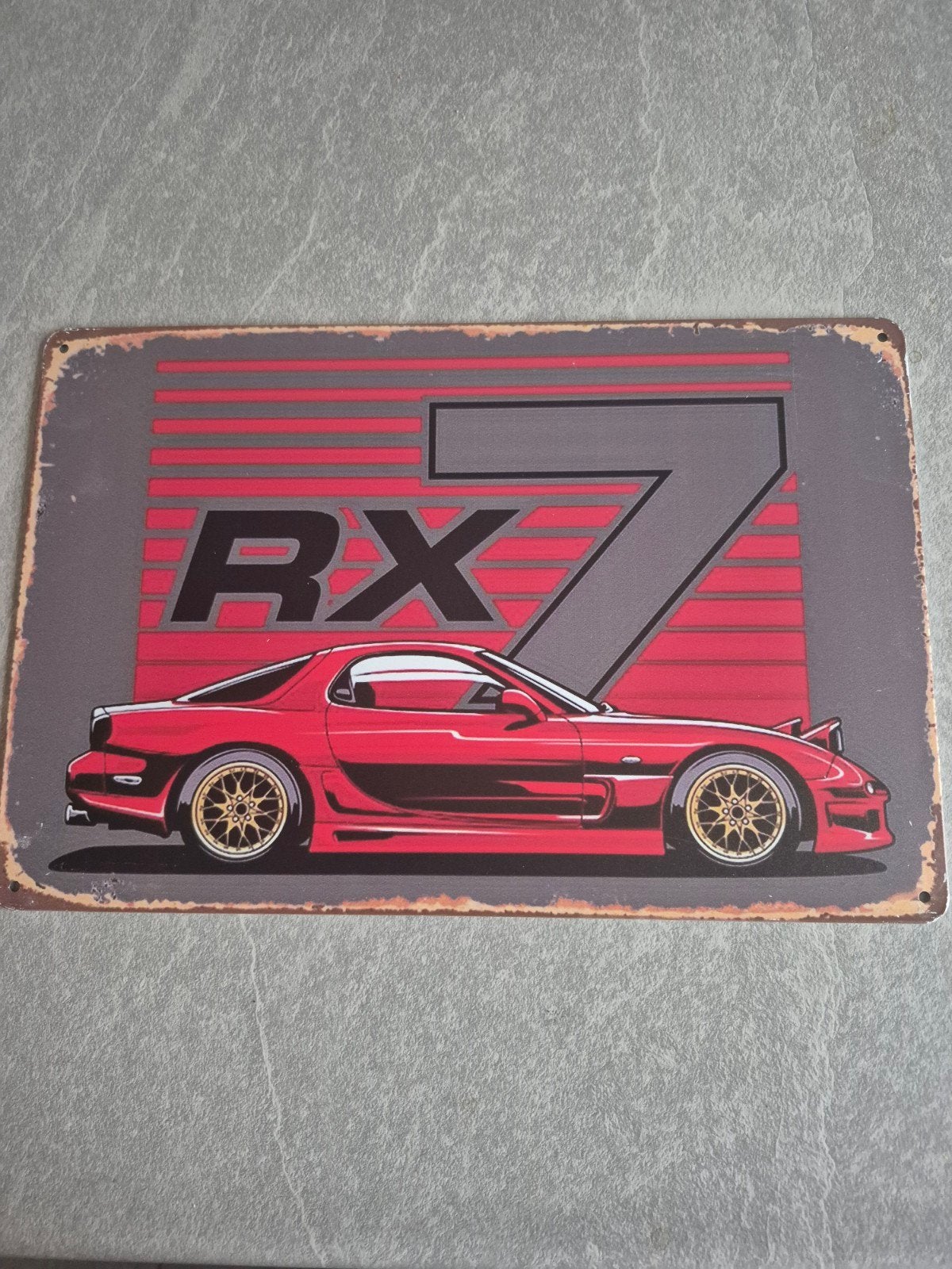 Metalen wandbord Mazda RX-7 sportwagen, Ophalen of Verzenden
