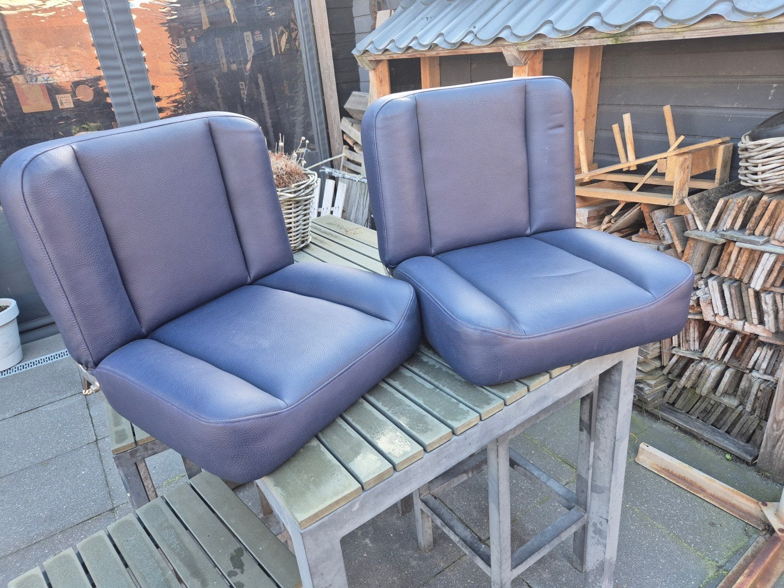 2x Bootstoelen / Kuipstoelen - Blauw (Zo goed als nieuw), Watersport en Boten, Ophalen of Verzenden, Zo goed als nieuw, Interieur en Kussens